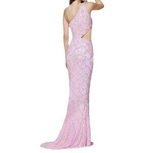 primavera couture dress Size 4 Pink Beaded Sequined Party Prom Occasion Gown